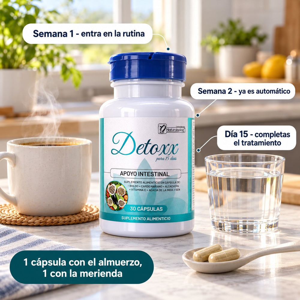 La rutina de Detoxx: una cápsula con el almuerzo y otra con la merienda