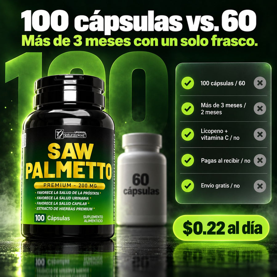 100 cápsulas vs 60: más de 3 meses con un solo frasco, $0.22 al día