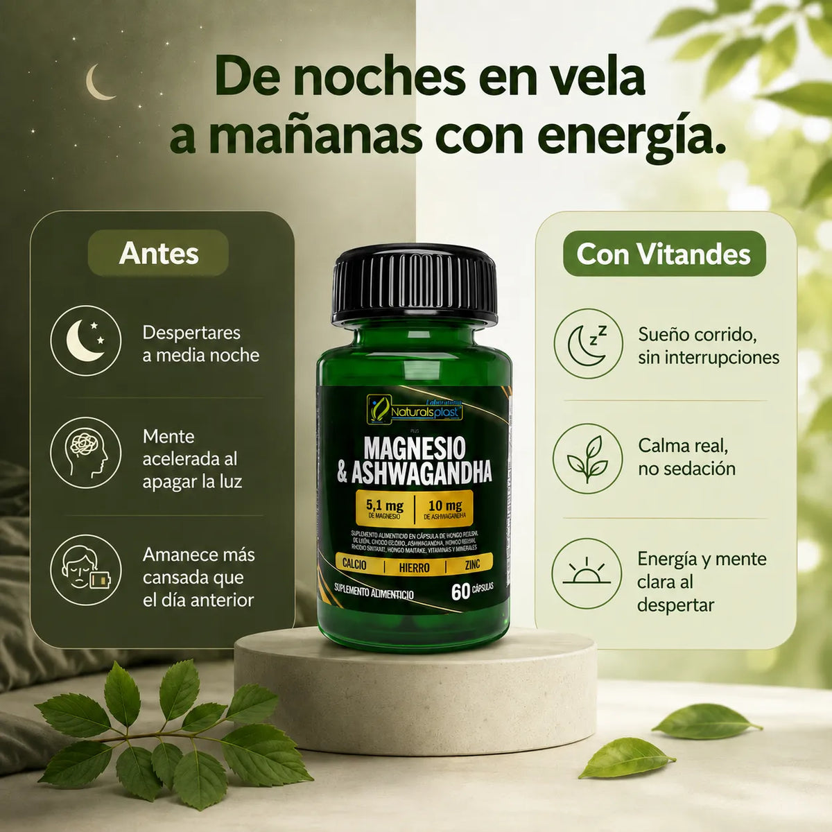 Magnesio + Ashwagandha — Fórmula 2 en 1