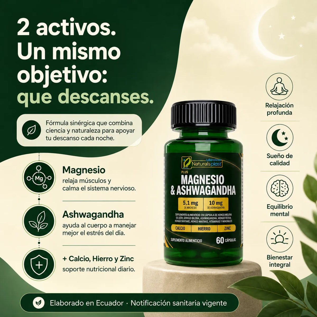 Magnesio + Ashwagandha — Fórmula 2 en 1
