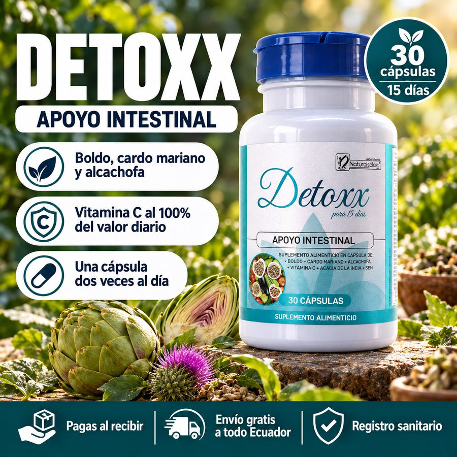 Detoxx 15 días: apoyo intestinal con boldo, cardo mariano y alcachofa