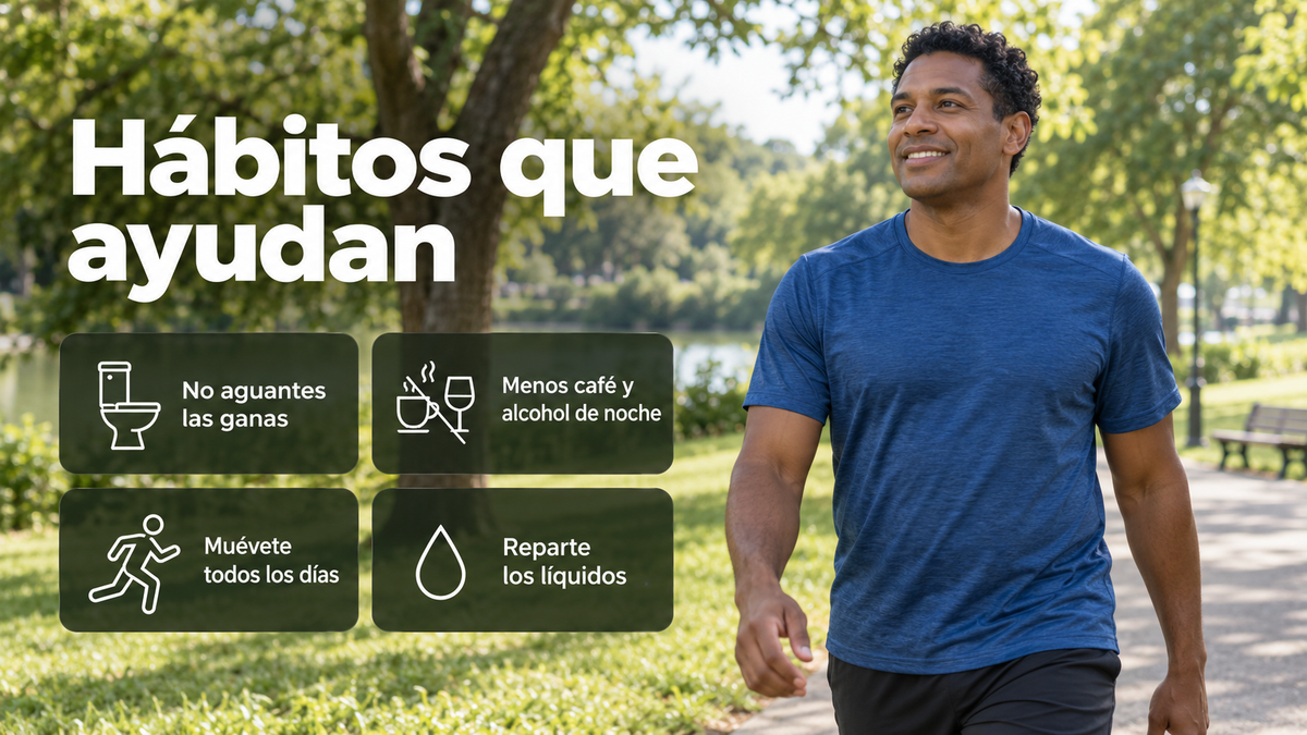 Hombre caminando por la mañana; hábitos que ayudan a la próstata