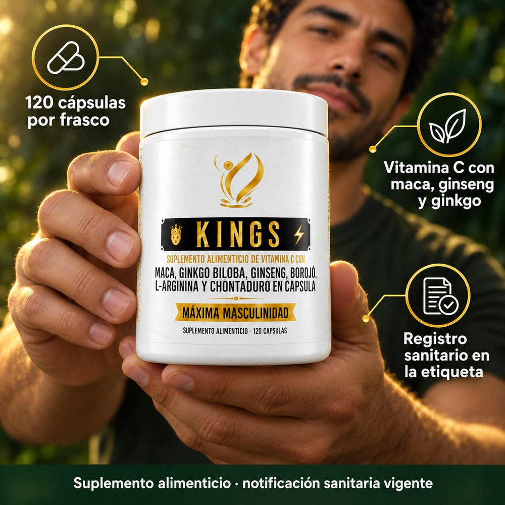 La etiqueta en la mano: 120 cápsulas, registro sanitario