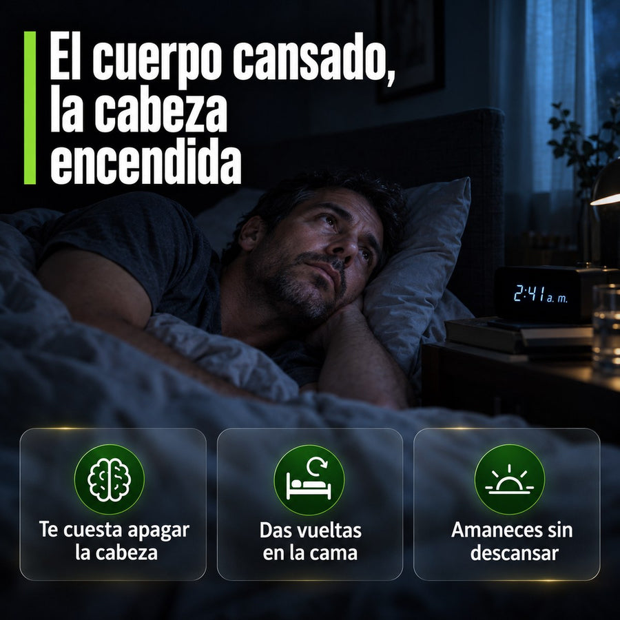 El cuerpo cansado y la cabeza encendida: cuesta apagar la cabeza, das vueltas en la cama