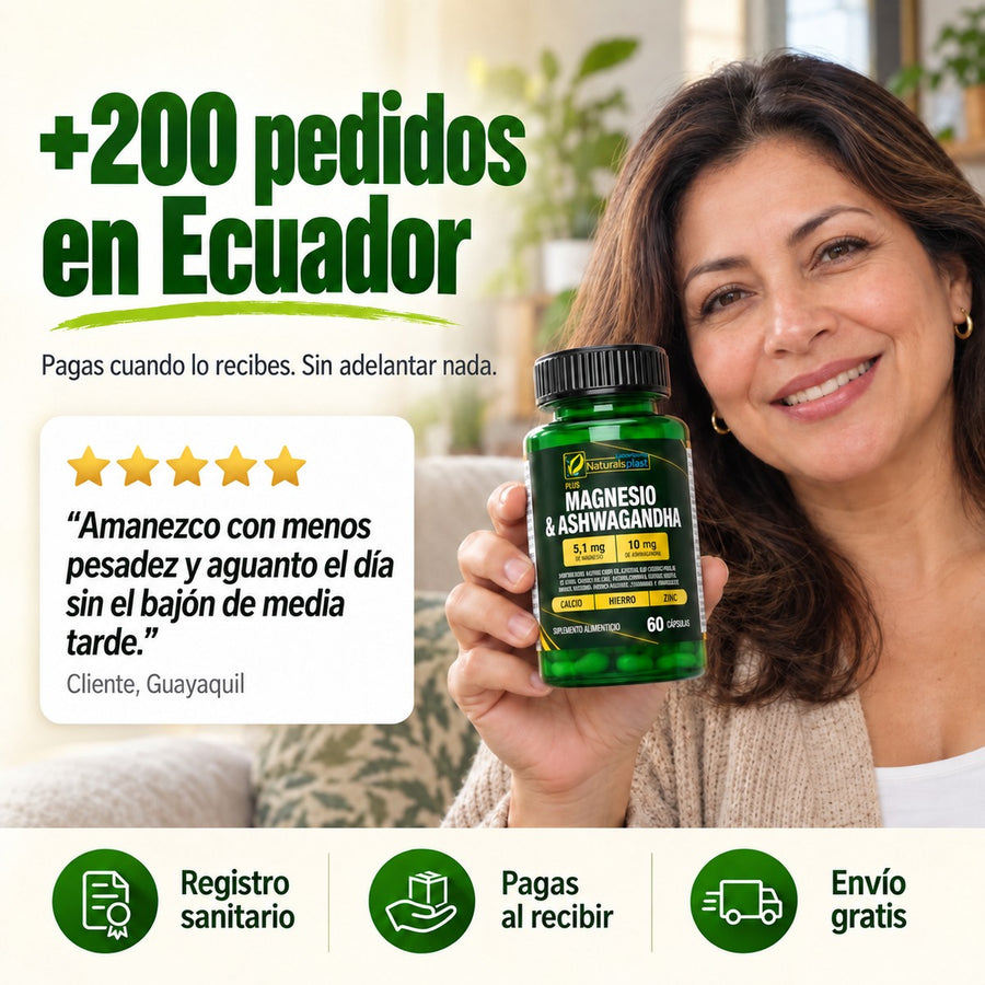 +200 pedidos de Magnesio + Ashwagandha en Ecuador: registro sanitario, pagas al recibir y envío gratis