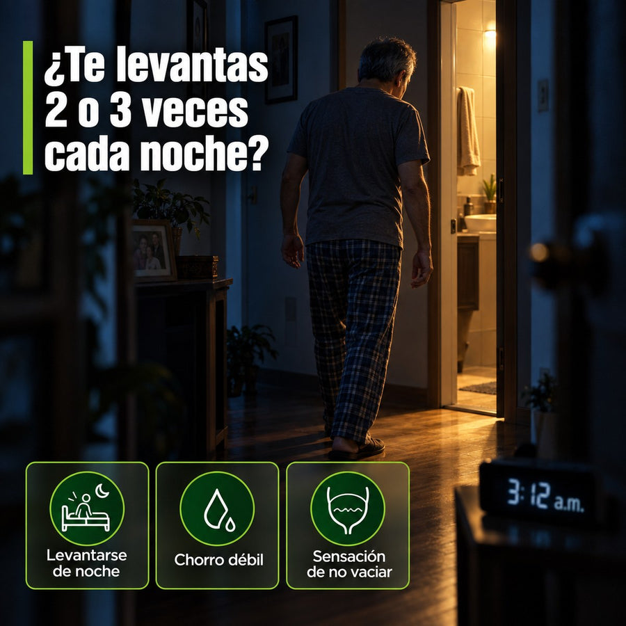 ¿Te levantas 2 o 3 veces cada noche? Levantarse de noche, chorro débil, sensación de no vaciar