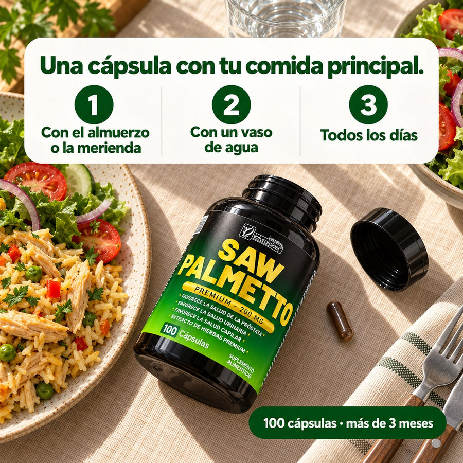 Una cápsula con tu comida principal: con el almuerzo o la merienda, con agua, todos los días