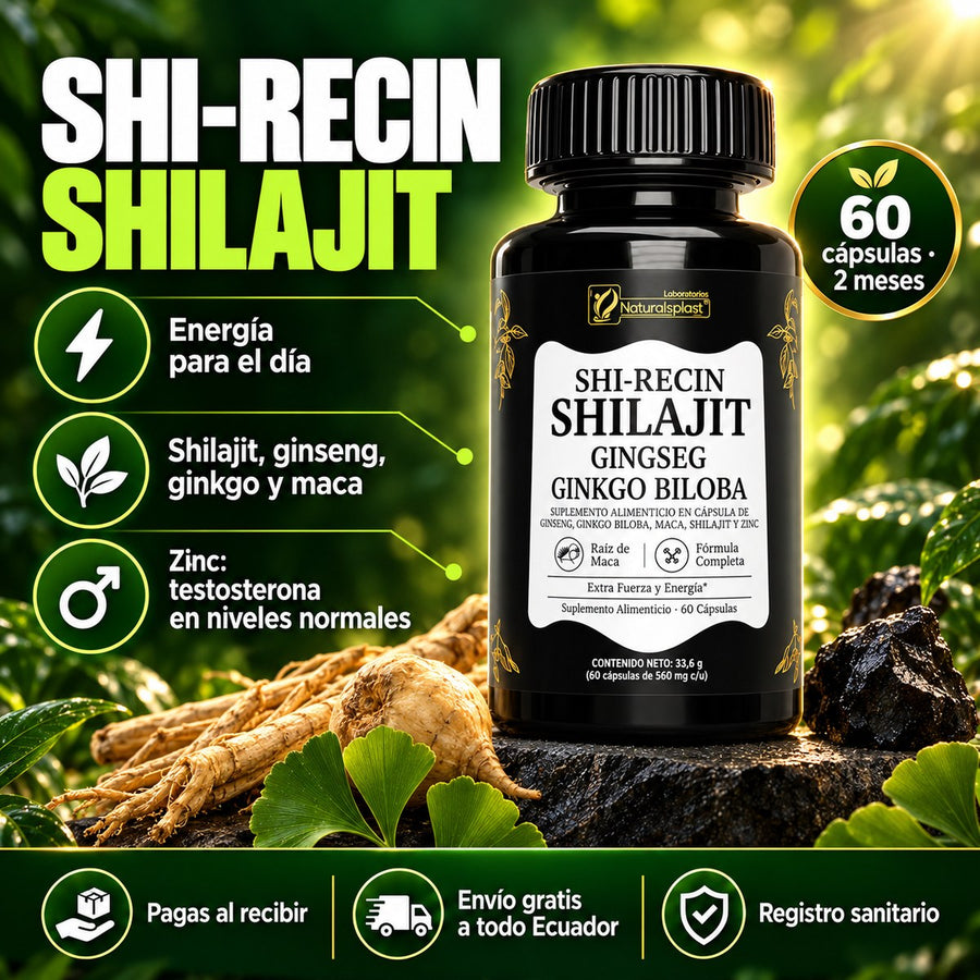 Shi-Recin Shilajit Vitandes: energía para el día, 60 cápsulas para 2 meses