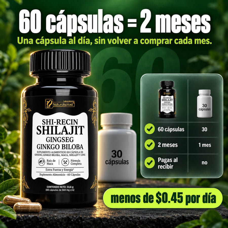60 cápsulas = 2 meses, menos de $0.45 por día