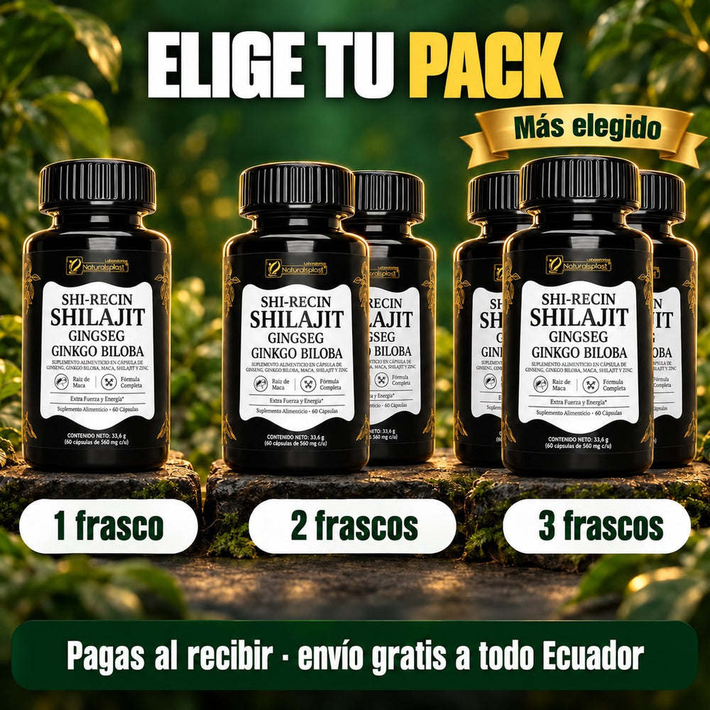 Elige tu pack de Shi-Recin Shilajit: 1, 2 o 3 frascos, pagas al recibir