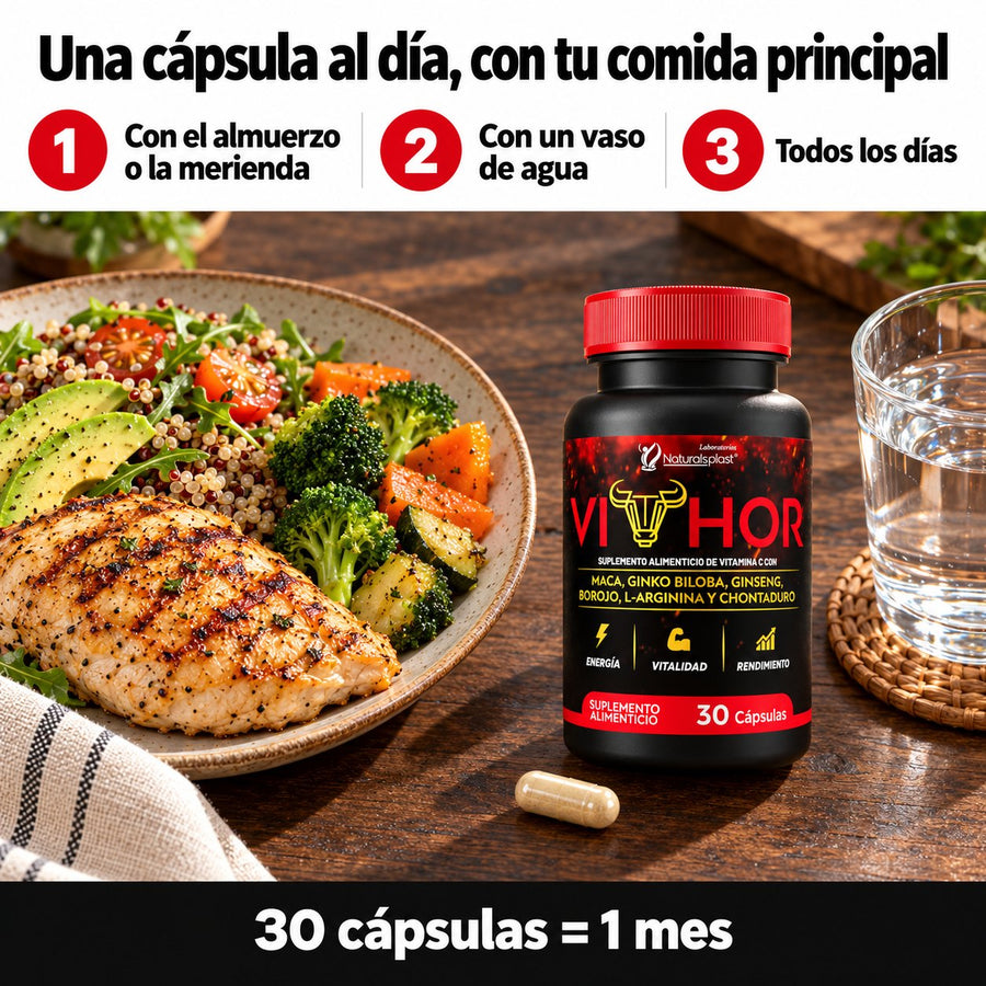 Cómo se toma Vithor: 1 cápsula al día con la comida principal